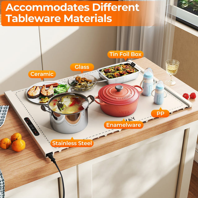 Electrical Cooking Mat Food Warming Mat Rollable and Portable Electric Warming Tray with Fast ...